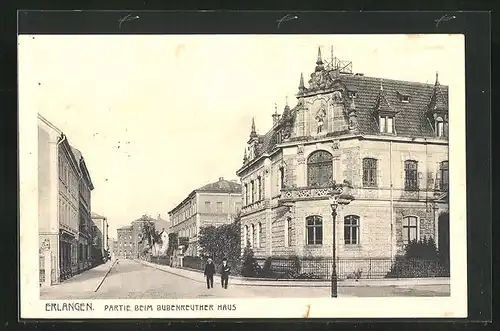 AK Erlangen, Partie beim Bubenreither Haus mit zwei Männern