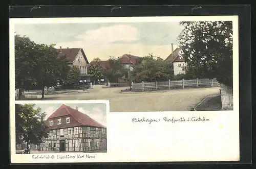 AK Bierbergen, Gasthaus Karl Nawo, Dorfpartie im Zentrum