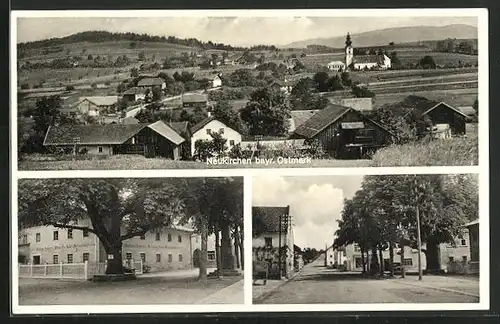 AK Neukirchen / Bayr. Ostmark, Gasthaus an der Strassenecke, Strassenpartie, Gesamtansicht