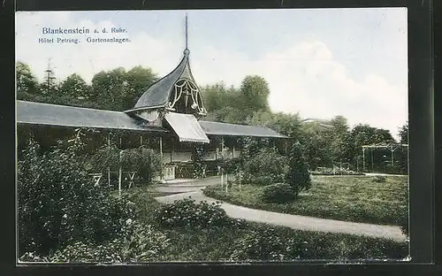 AK Blankenstein a. d. Ruhr, Hotel Petring, Gartenanlagen