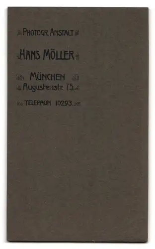 Fotografie Hans Möller, München, Augustenstr. 75, Portrait junger Soldat in Uniform mit Schützenschnur