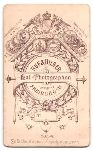 Fotografie Ruf & Dilger, Freiburg i. B., Ludwigstr. 2, Portrait Edelmann mit Vollbart & Halbglatze