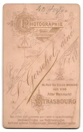 Fotografie Gerschel aine, Strasbourg, Alter Weinmarkt 46, Brünette Dame mit zusammengebundenem Haar & Brosche