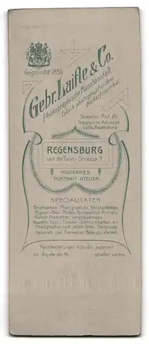 Fotografie Gebr. Laifle & Co., Regensburg, Bursche trägt Anzug und Krawatte