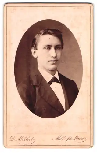 Fotografie D. Mehlert, Meldorf, Portrait junger Mann mit strahlenden Augen im Anzug