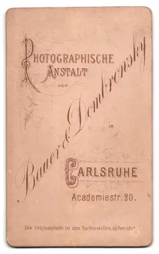 Fotografie Bauer & Dombrowsky, Carlsruhe, Academiestr. 20, Portrait Bursche im Anzug