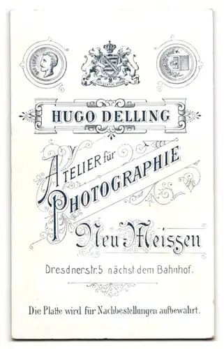 Fotografie Hugo Delling, Meissen, Dresdnerstrasse 5, Portrait eleganter Herr mit Moustache