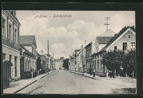 AK Altdöbern, Blick in die Bahnhofstrasse