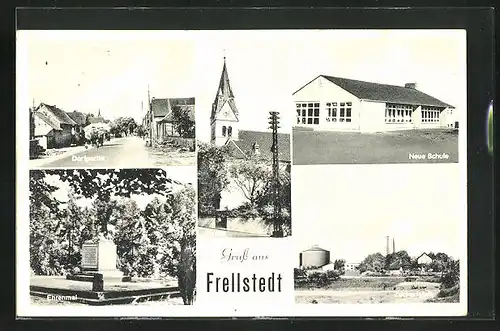 AK Frellstedt, Dorfpartie, Ehrenmal, Zuckerfabrik