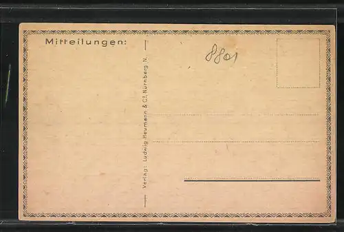 Künstler-AK Elbersroth, Totalansicht, Apfelbaum auf einer Wiese