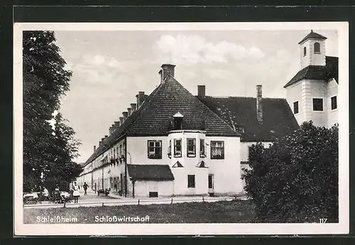 AK Schleissheim, Gasthof Schlosswirtschaft Aussenbereich
