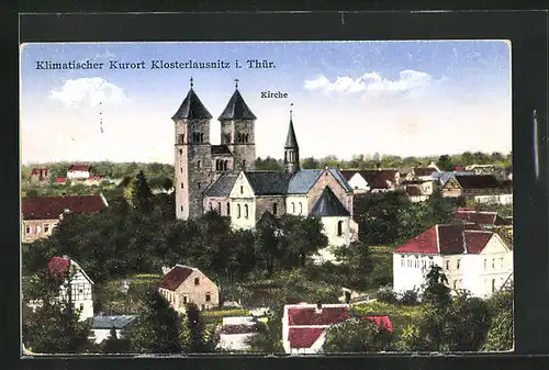 AK Klosterlausnitz i. Thür., Ortsansicht auf die Kirche