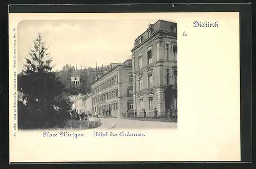 AK Diekirch, Hotel des Ardennes on Place Wirtgen