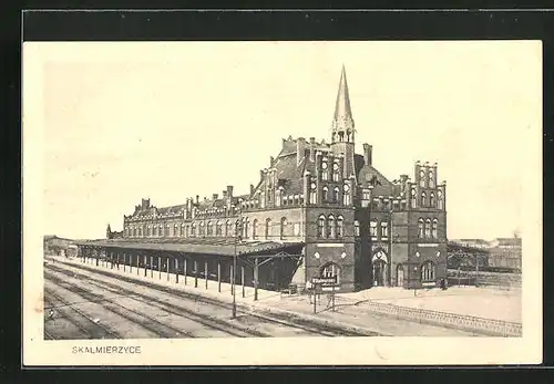 AK Skalmierzyce, Blick zum Bahnhof