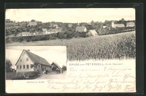 AK Peterzell, Gasthof zur Linde, Totalansicht