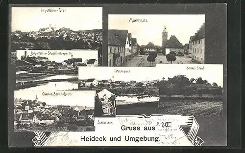 AK Heideck, Schloss Stauf, Marktplatz, Greding, Hilpoltstein