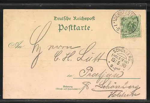 Lithographie Lockstedter Lager, Generals-Baracke, Casino, Verwaltungs-Gebäude