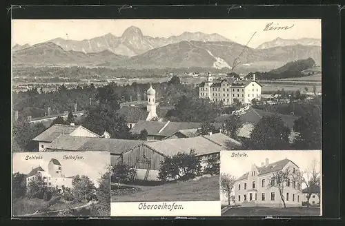 AK Oberoelkofen, Schloss, Schule, Panorama