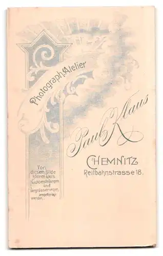 Fotografie Paul Klaus, Chemnitz, Reithbahnstrasse 18, Knabe & Mädchen wohl gekleidet