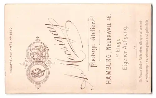 Fotografie A. Mocsigay, Hamburg, Neuerwall 46, bürgerliches Paar im Portrait