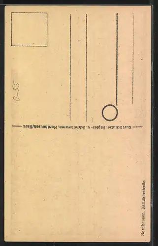 AK Nordhausen, Barfüsserstrasse mit Pferdewagen und Anwohnern