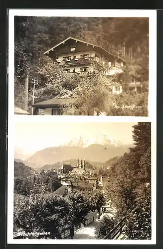 AK Berchtesgaden, Hotel-Pension Bergflora, Teilansicht mit Strassenpartie