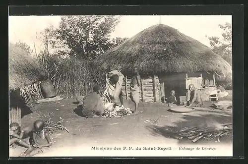 AK Saint-Esprit, Échange de Denrées, afrikanische Volkstypen