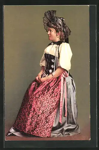 AK Bernerin in moderner Tracht