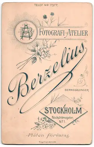 Fotografie Berzelius, Stockholm, Näckströmsgatan 1, Portrait eleganter Herr mit Moustache