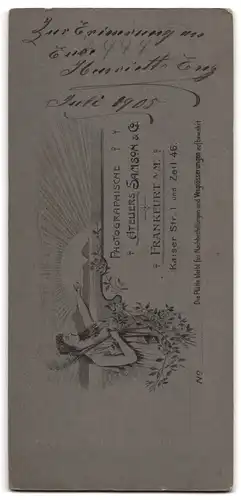 Fotografie Samson & Co., Frankfurt / Main, Kaiserstr. 1, hübsche junge Dame mit Blumenstrauss