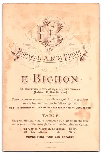 Fotografie E. Bichon, Paris, Rue Vivienne 48, Mädchen mit sehr schmaler Taille