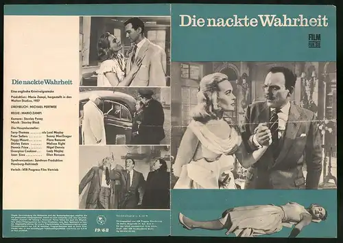 Filmprogramm Film für Sie Nr. 19 /68, Die nackte Wahrheit, Terry-Thomas, Peter Sellers, Regie: Mario Zampi