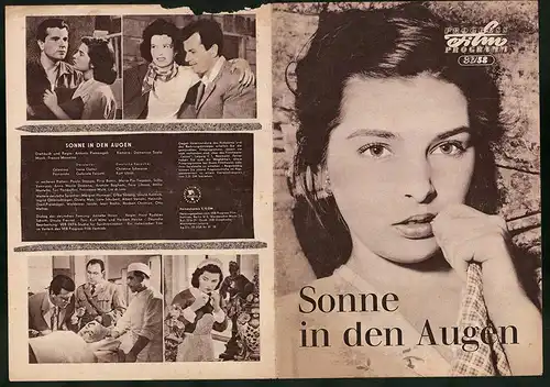 Filmprogramm PFP Nr. 36 /58, Sonne in den Augen, Irene Galter, Gabriele Ferzetti, Regie: Antonio Pietrangeli