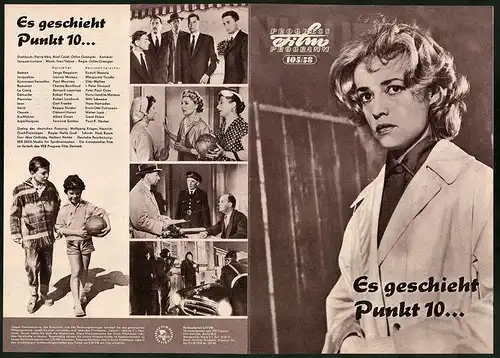 Filmprogramm PFP Nr. 105 /58, Es geschieht Punkt 10..., Serge Reggiani, Jeanne Moreau, Regie: Gilles Grangier