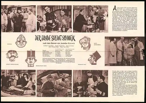 Filmprogramm PFP Nr. 95 /58, Der brave Soldat Schwejk, Rudolf Hrusinsky, M. Kopecky, Regie: Karel Stekly