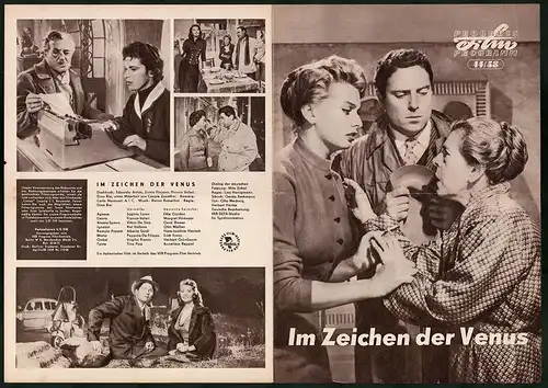 Filmprogramm PFP Nr. 44 /58, Im Zeichen der Venus, Sophia Loren, Franco Valeri, Regie: Dino Risi
