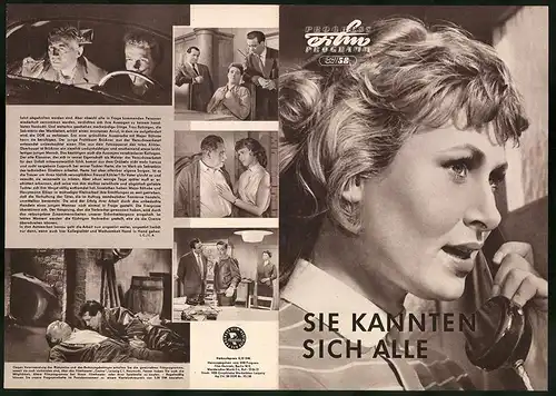 Filmprogramm PFP Nr. 37 /58, Sie kannten sich alle, Sonja Sutter, Paul R. Henker, Regie: Richard Groschopp