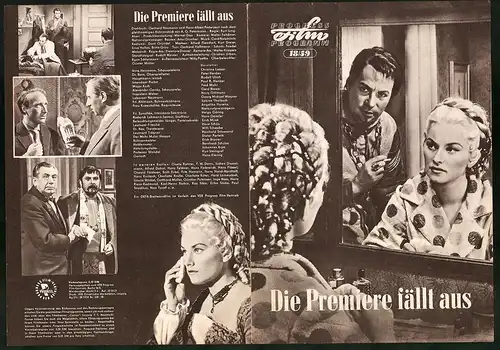 Filmprogramm PFP nr. 18 /59, Die Premiere fällt aus, Christine Laszar, Peter Herden, Regie: Kurt Jung-Alsen