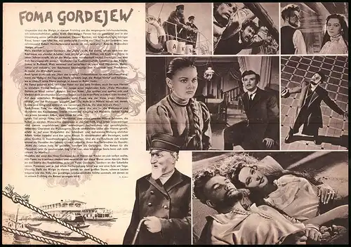 Filmprogramm PFP Nr. 52 /60, Foma Gordejew, G. Jepifanzew, S. Lukjanow, Regie: Mark Donskoi