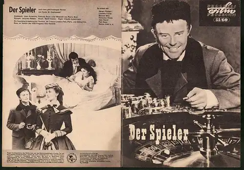 Filmprogramm PFP Nr. 33 /60, Der Spieler, Gérard Philipe, Liselotte Pulver, Regie: Claude Autant-Lara