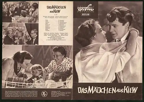 Filmprogramm PFP Nr. 115 /59, Das Mädchen aus Kiew, N. Iwanowa, B. Tschirkow, Regie: Timofej Lewtschuk
