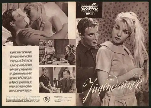 Filmprogramm PFP Nr. 110 /59, Jugendsünde, Madeleine Robinson, Francoise Alban, Regie: Louis Duchesne