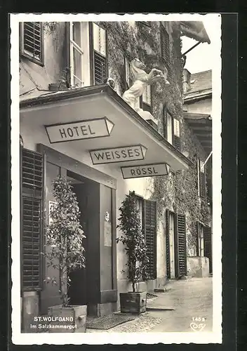 AK St. Wolfgang, Hotel Weisses Rössl, Eingang