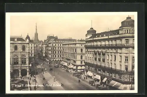 AK Wien, Kärntnerstrasse mit Hotel Bristol