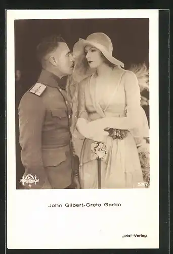 AK Schauspieler John Gilbert und Schauspielerin Greta Garbo in ihren Filmrollen