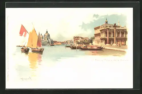 Lithographie Venezia, Il Molo e Chiesa della Salute