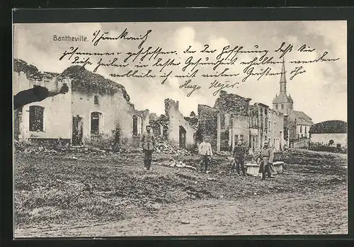 AK Bantheville, Vom Angriff zerstörte Häuser