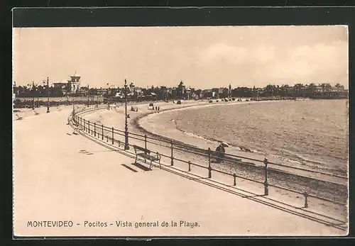AK Montevideo, Pocitos, Vista general de la Playa