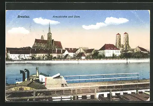 AK Breslau, Kreuzkirche und Dom