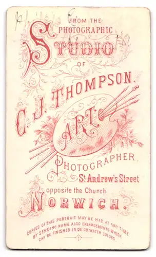 Fotografie C. J. Thompson, Norwich, St. Andrew`s Street, Portrait junger Mann im Tweed Anzug mit Schlips